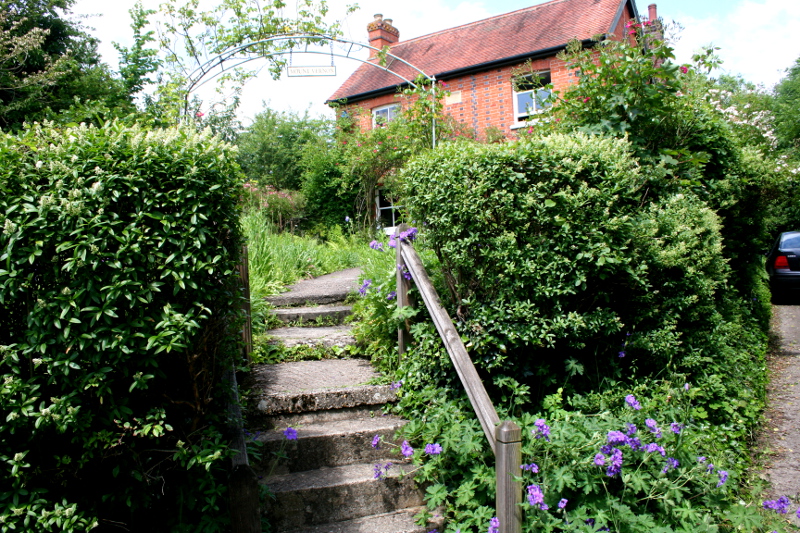 up the steps at Mt. Vernon